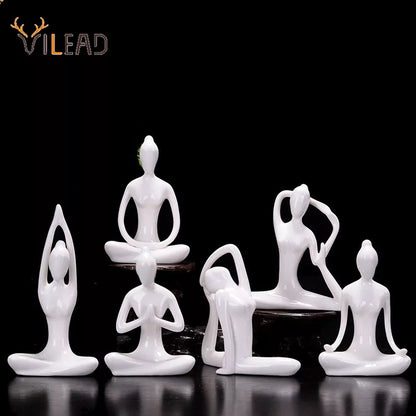 VILEAD Abstract Art Ceramic Yoga Figurines